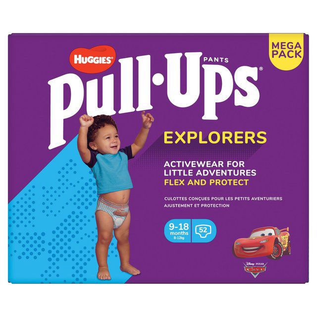 Huggies Pull Ups Explorers 9-18 Month Boy 52 Pack 